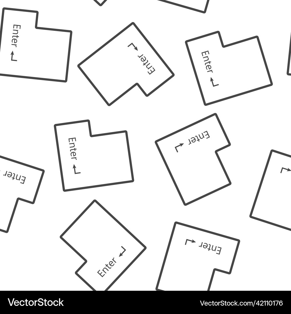 Enter button icon seamless pattern on a white Enter button icon seamless pattern on a white vector image