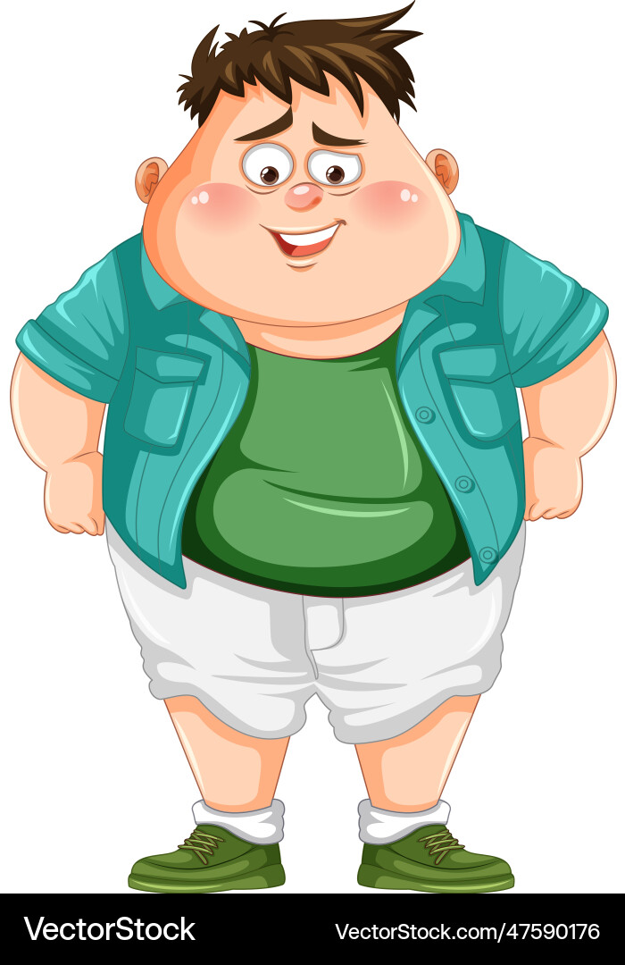 Fat boy cartoon character Fat boy cartoon character vector image