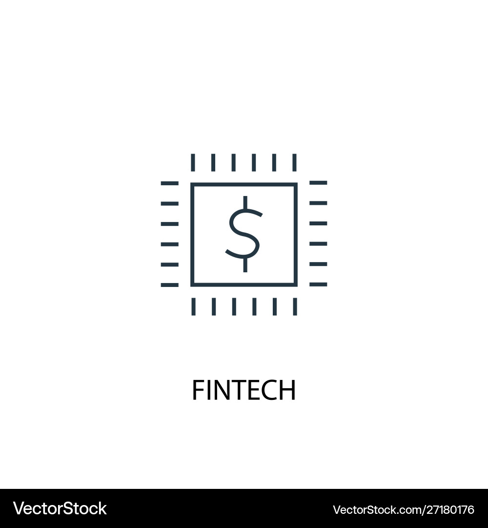 Fintech concept line icon simple element vector image