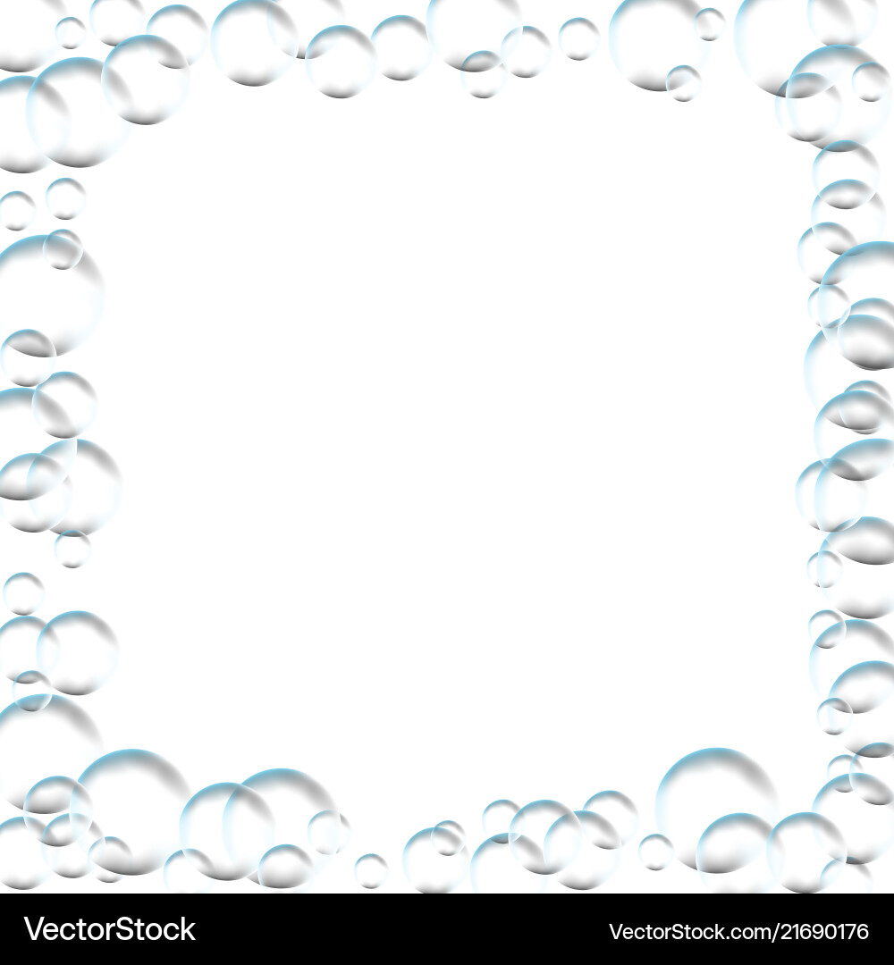 Frame for processing of transparent bubbles Vector Image