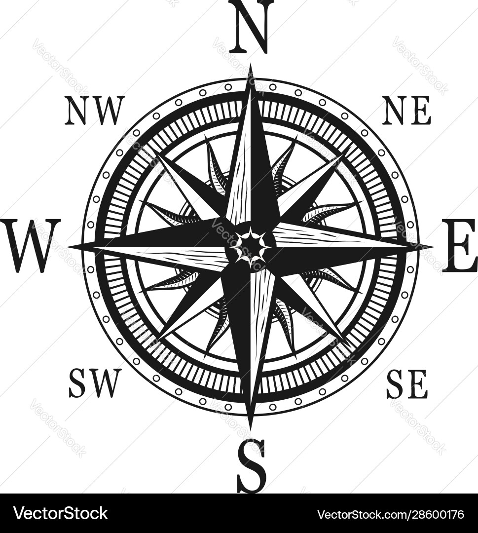 Icon marine nautical navigation compass vector image