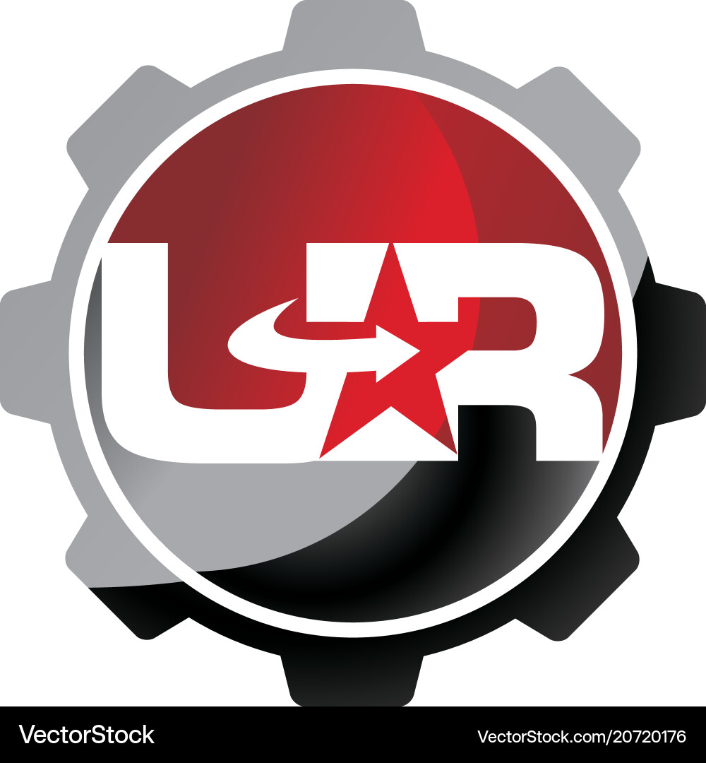 Letter ur star getriebe Letter ur star getriebe vektorbild