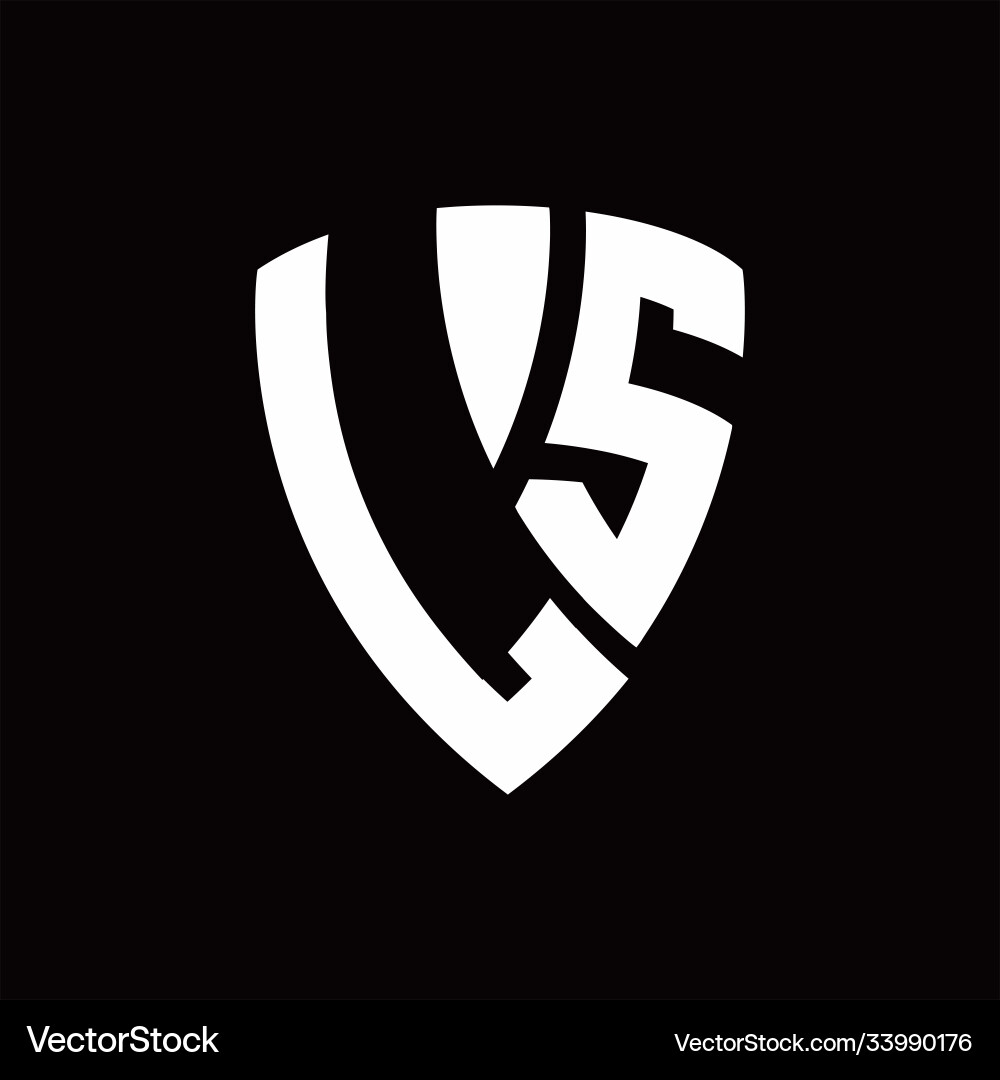 Ls logo monogram with shield elements shape Vector Image