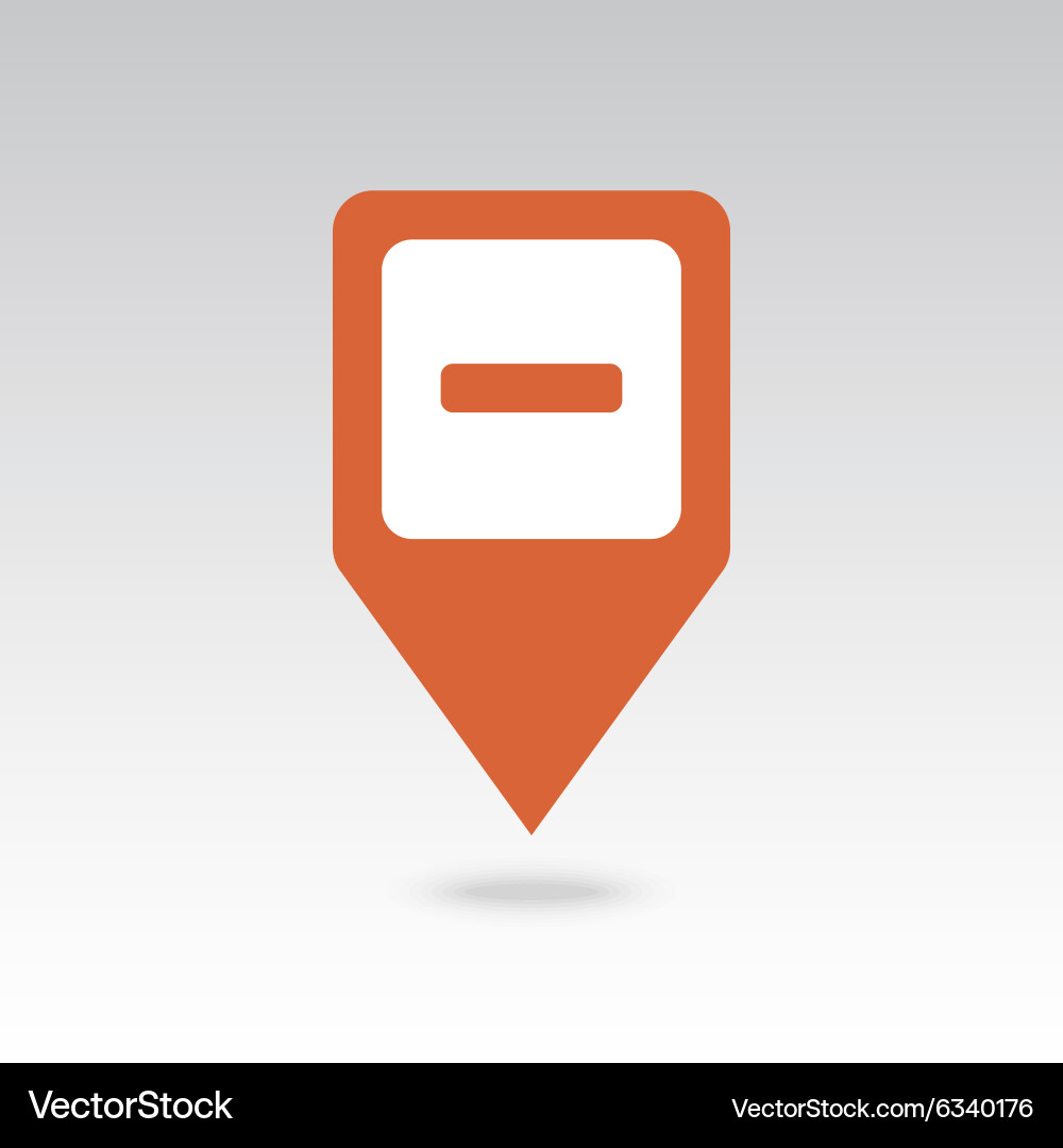Minus pin map icon pointer markers Royalty Free Vector Image