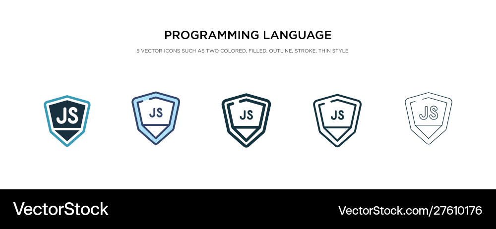 Programming language icon in different style two Programming language icon in different style two vector image