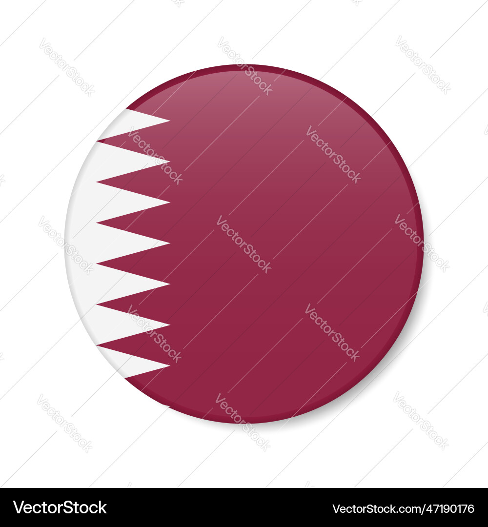 Qatar circle button icon qatari round badge flag Qatar circle button icon qatari round badge flag vector image