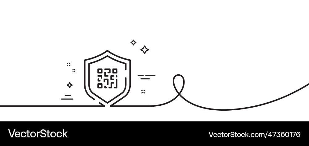 Qr code line icon scan barcode sign continuous Qr code line icon scan barcode sign continuous vector image