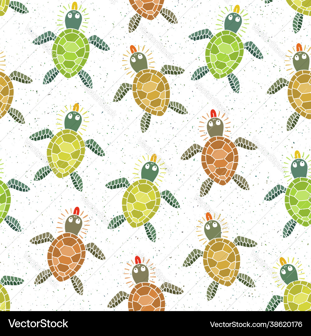 Seamless pattern with colorful turtles Seamless pattern with colorful turtles vector image