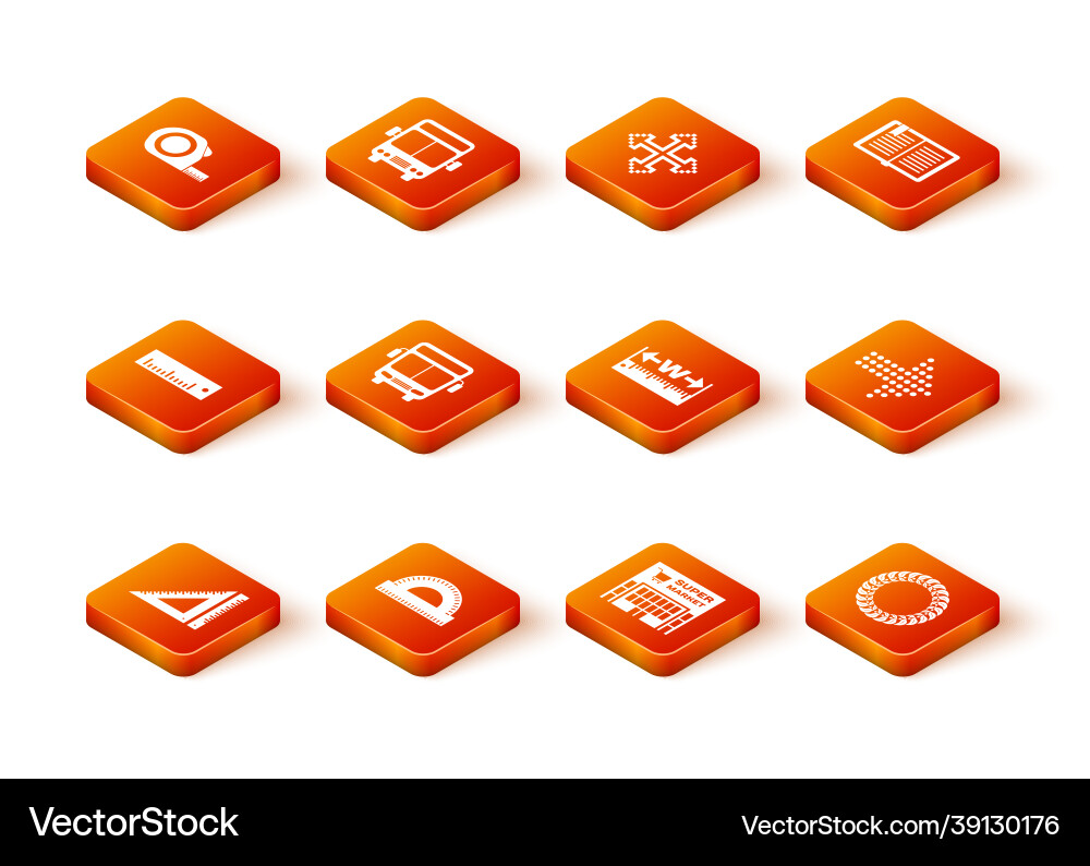 Set triangular ruler protractor grid bus Set triangular ruler protractor grid bus vector image