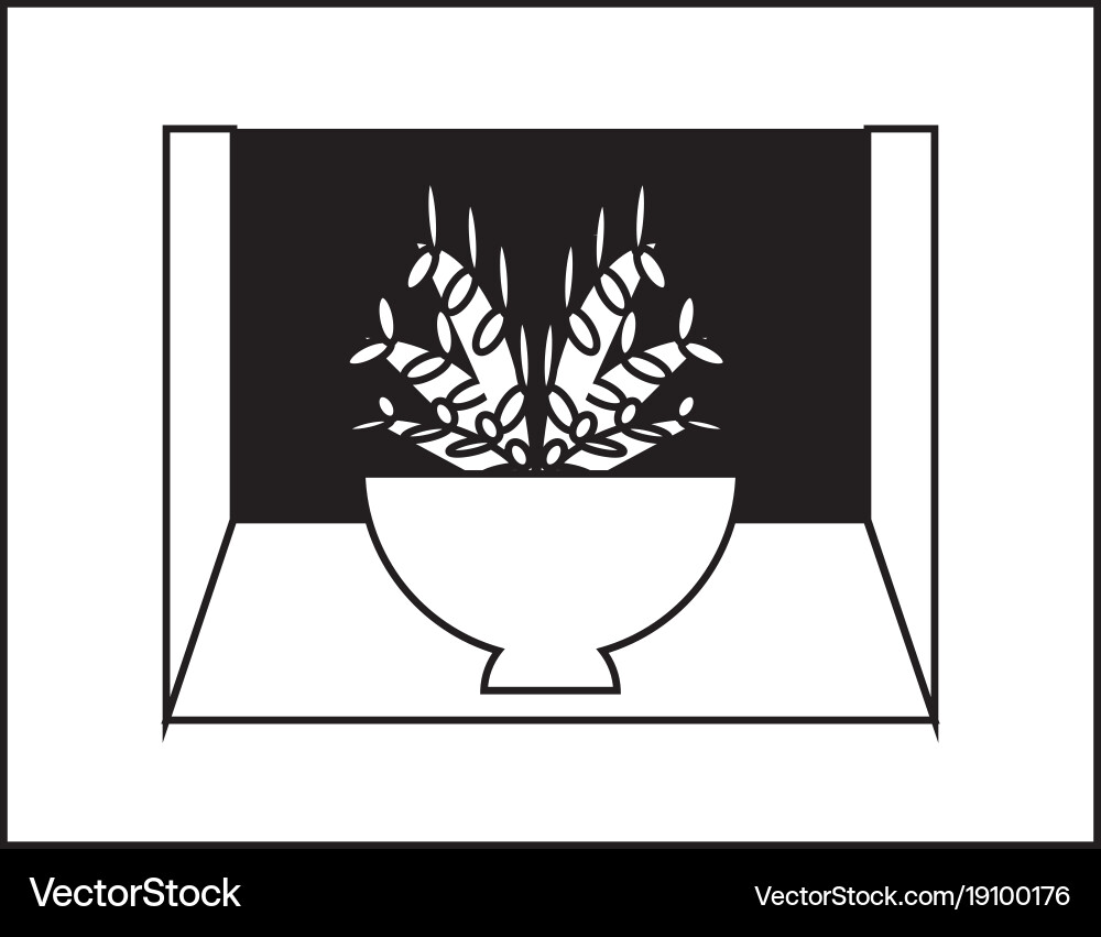 Shelf with decorative objects vector image