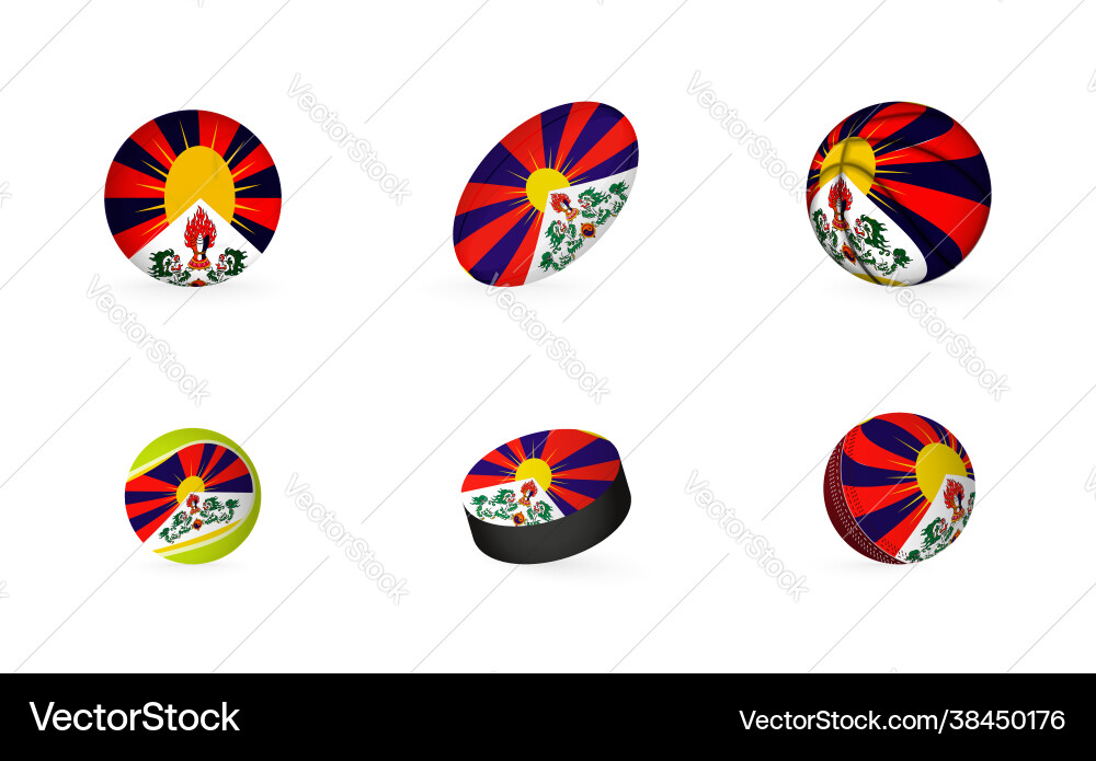 Sportausrüstung mit Flagge Tibet Ikone Sportausrüstung mit Flagge Tibet Ikone vektorbild