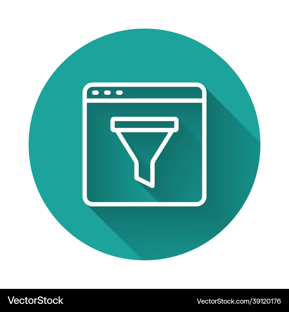 White line browser window icon isolated with long White line browser window icon isolated with long Vector Image