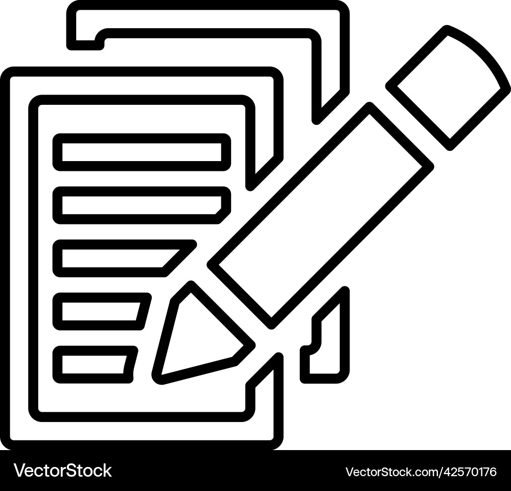 Write document paper article outline icon line Vector Image
