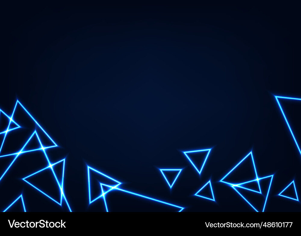 Abstract digital neon light line triangle random Abstract digital neon light line triangle random Vector Image