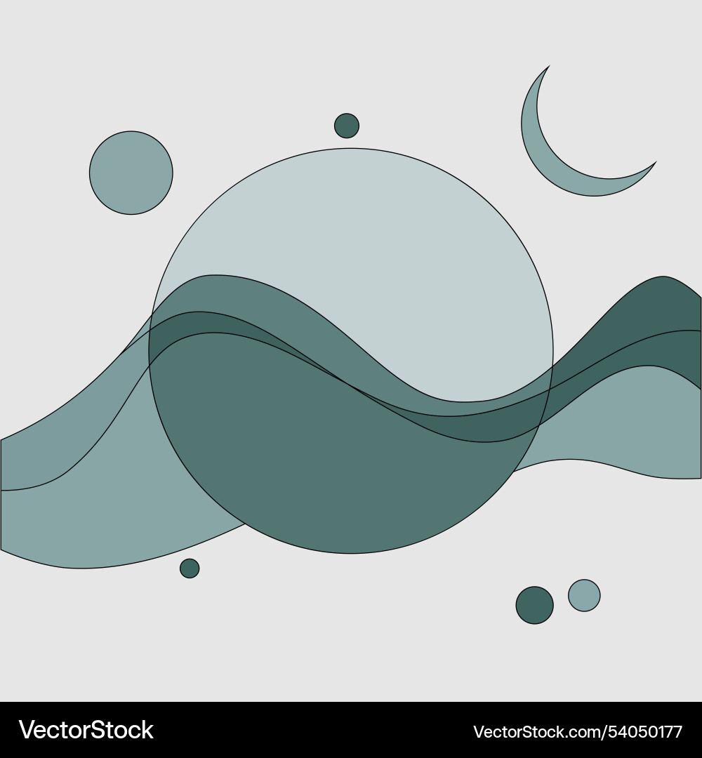 Abstraction with wavy lines and circles Abstraction with wavy lines and circles Vector Image