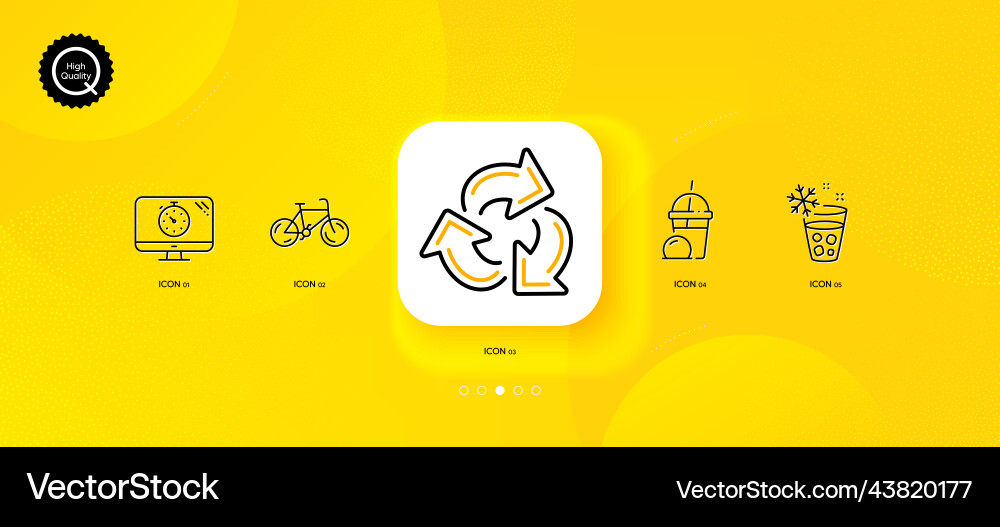 Bicycle ice maker and seo timer minimal line Bicycle ice maker and seo timer minimal line vector image