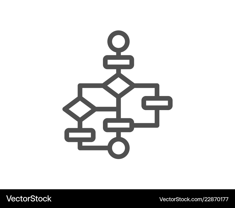 Block diagram line icon path scheme sign vector image