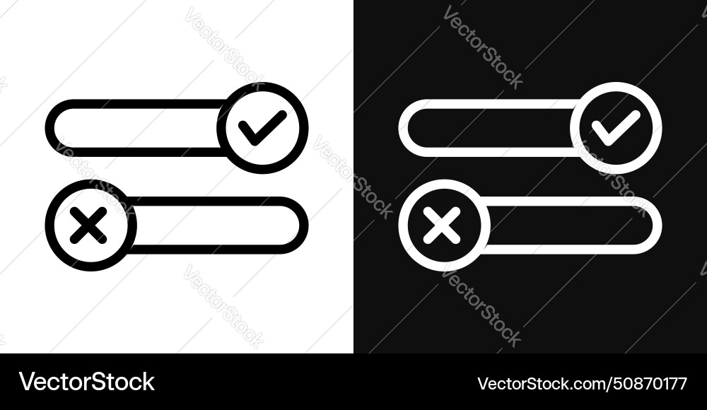 Boolean icon set true and false symbol right vector image