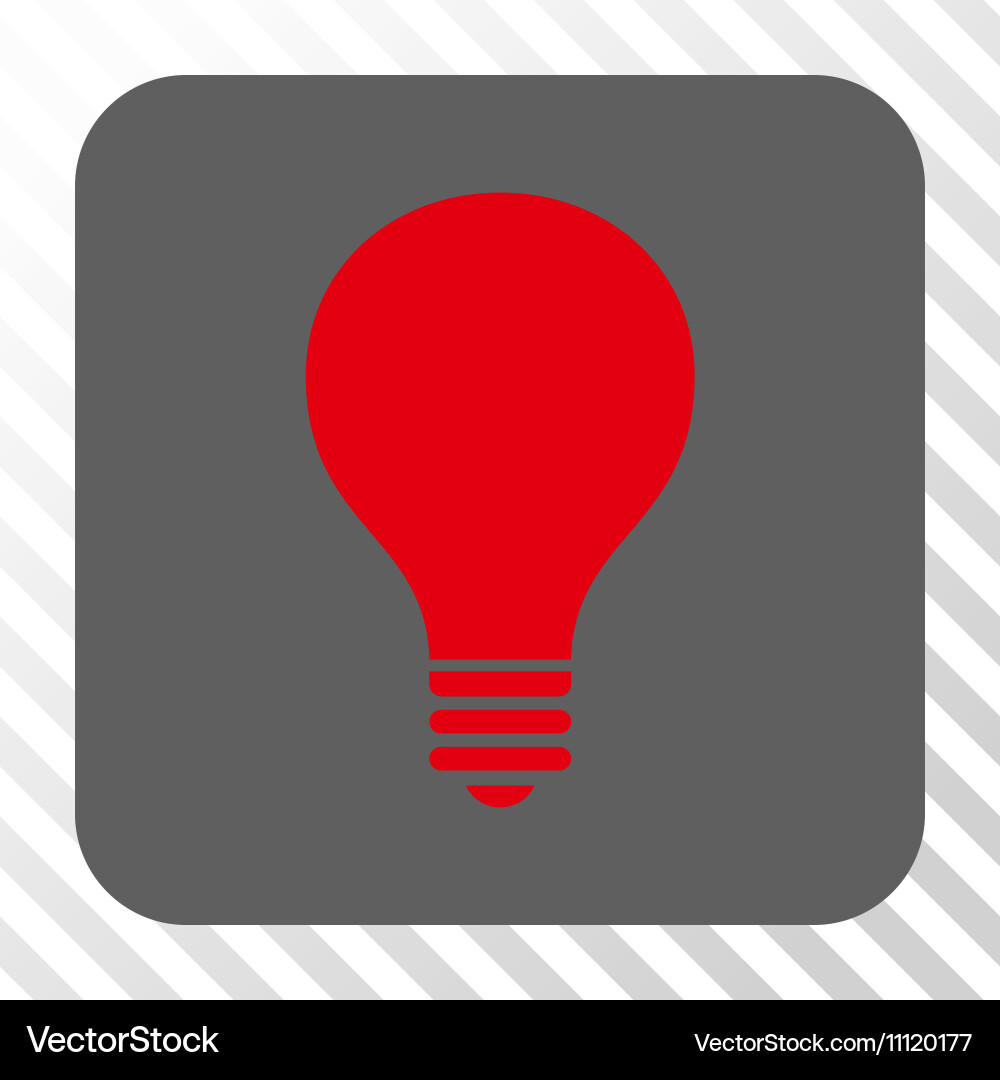 Bulb rounded square button vector image