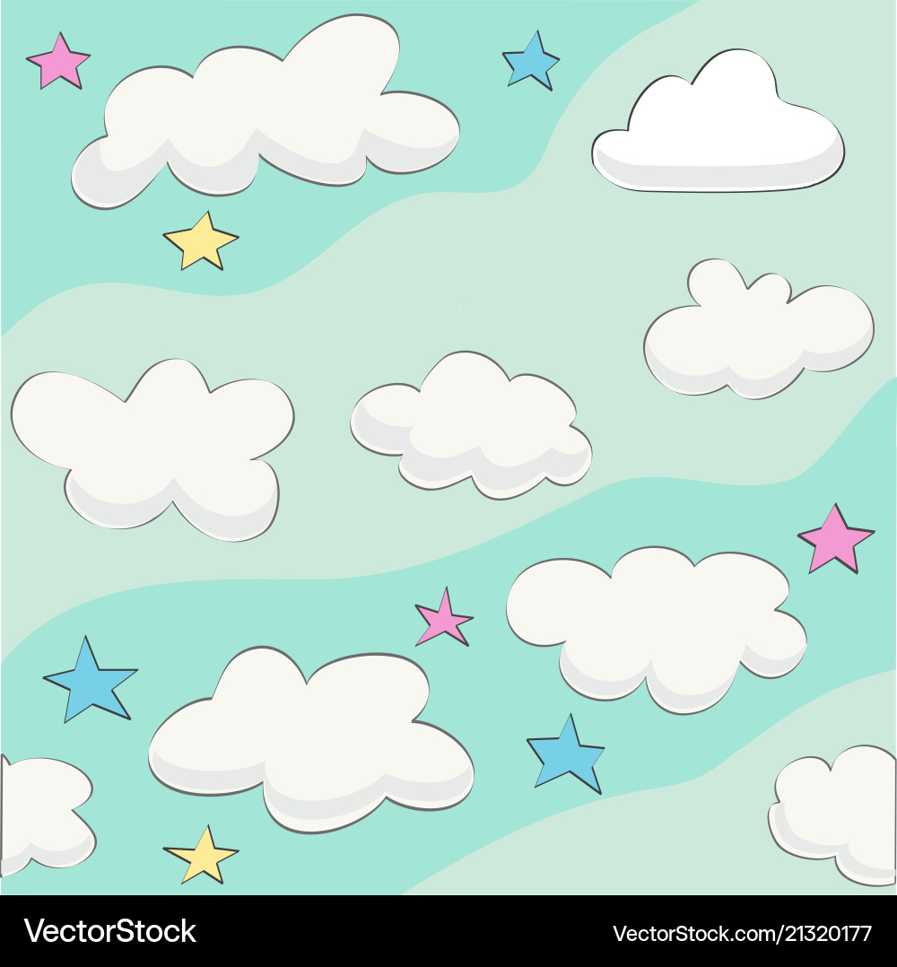Cute baby cloud pattern Royalty Free Vector Image