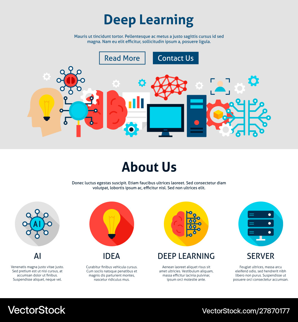 Deep learning website design Deep learning website design vector image