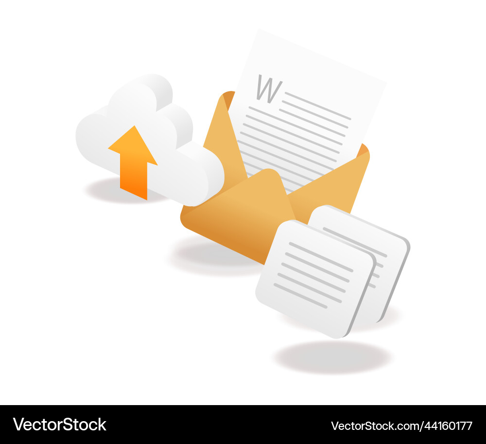 Email data storage on cloud server vector image