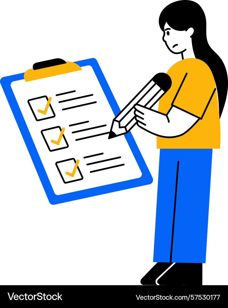 Flat style showing checklist being ma vector image