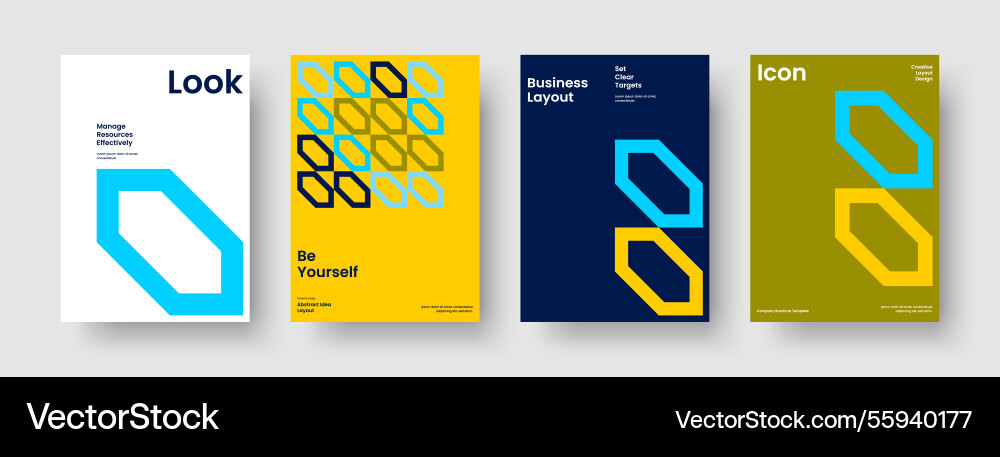 Geometric flyer layout isolated business Geometric flyer layout isolated business vector image