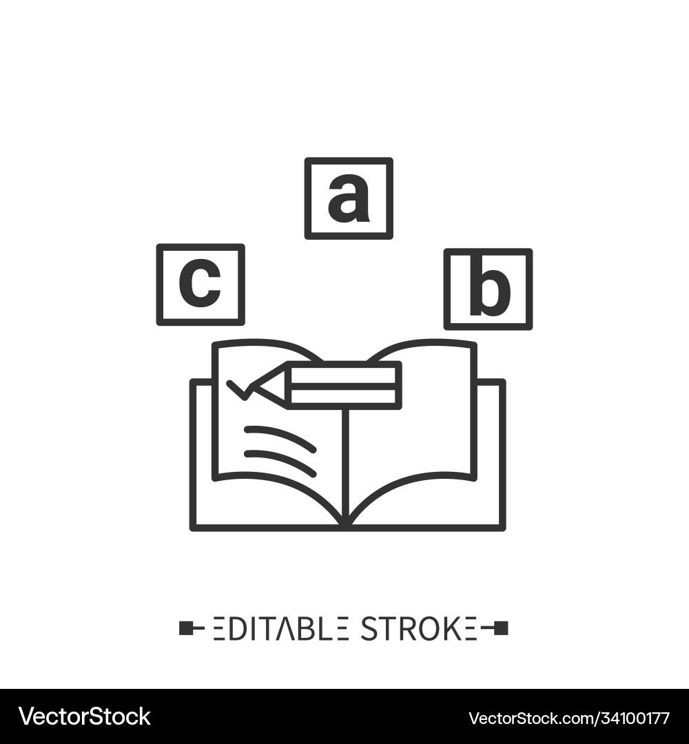 Homework book line icon editable Vector Image