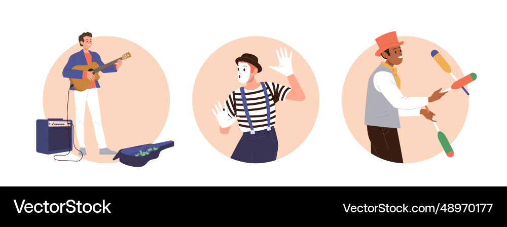 Isolated set of round icon composition Vector Image