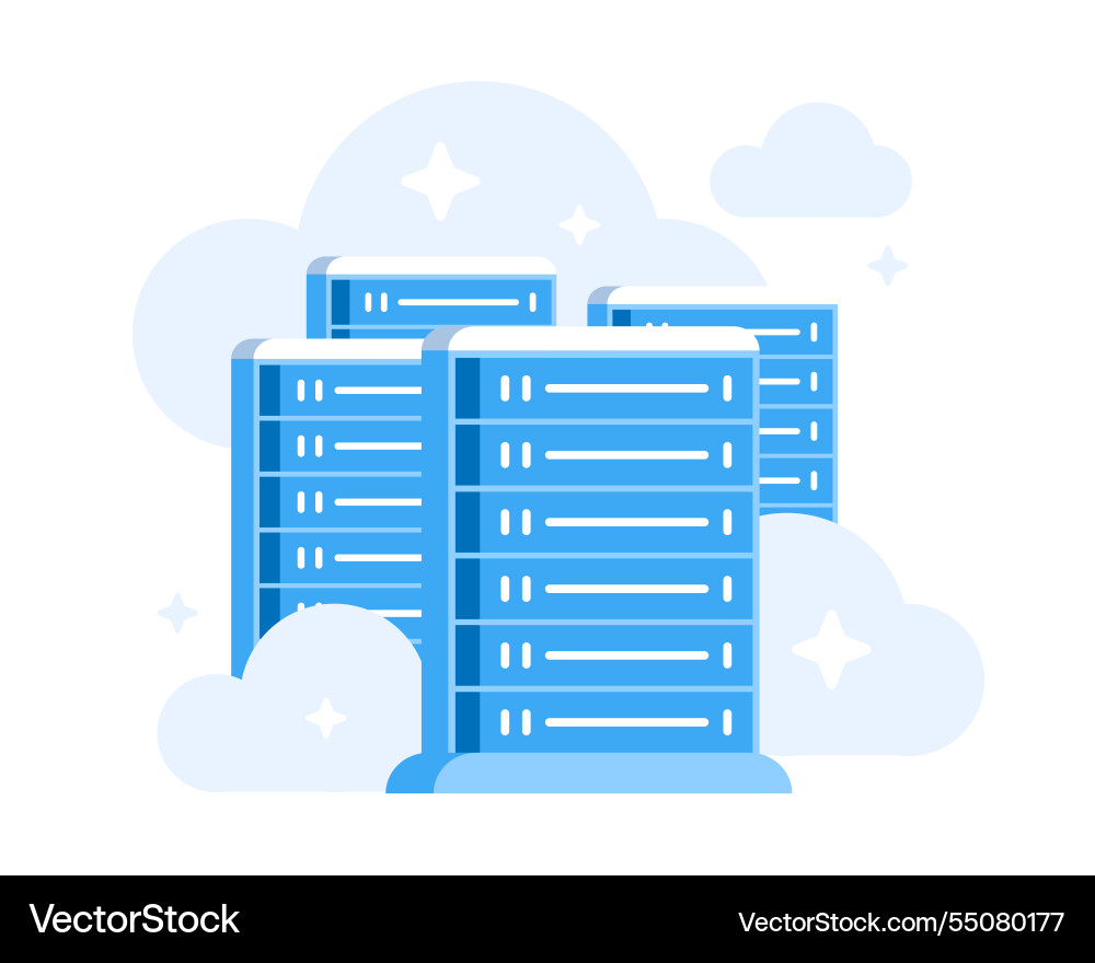 Multiple servers hosting Multiple servers hosting vector image