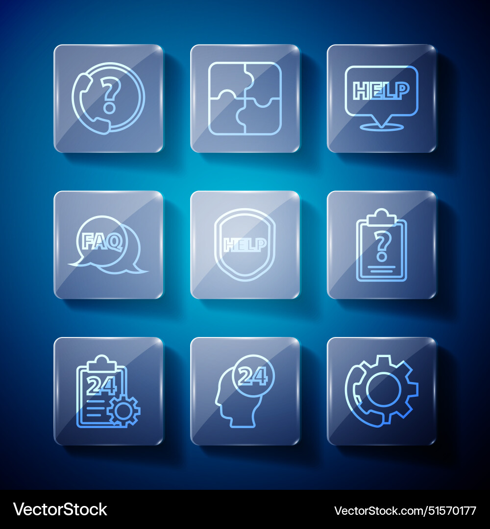Set line checklist with 24 hours service support Set line checklist with 24 hours service support vector image