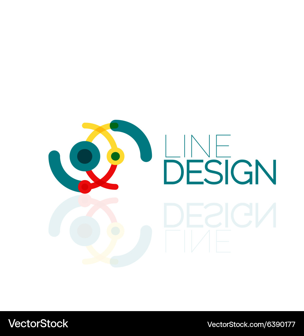 Swirl and circles outline minimal abstract Vector Image