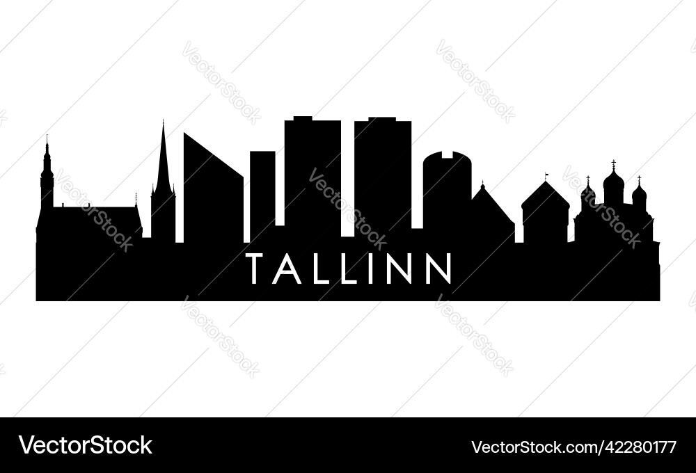 Tallinn Skyline Silhouette schwarz Stadt Tallinn Skyline Silhouette schwarz Stadt vektorbild