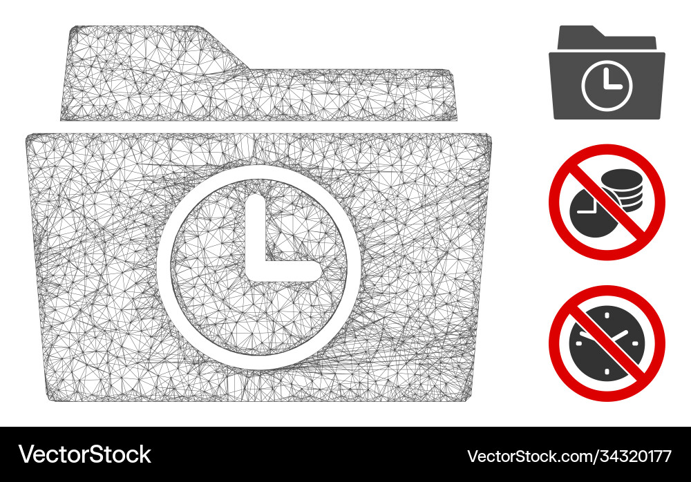 Temporary folder polygonal web mesh Temporary folder polygonal web mesh vector image