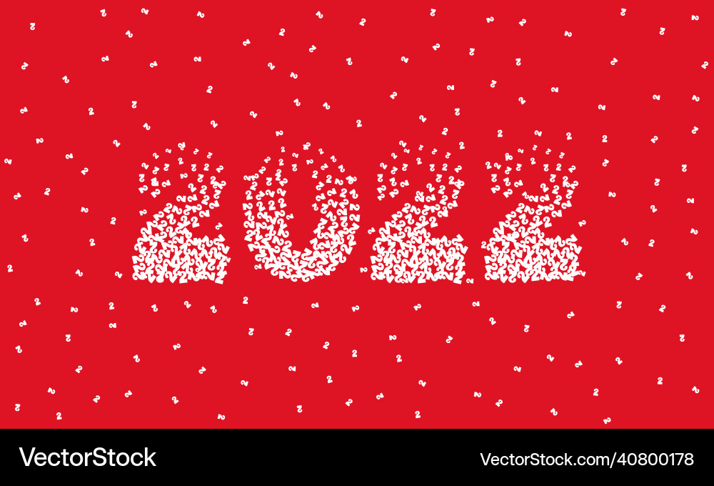 2022 text design using number symbol two happy vector image