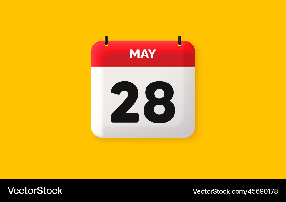 28th day of the month icon event schedule date Vector Image