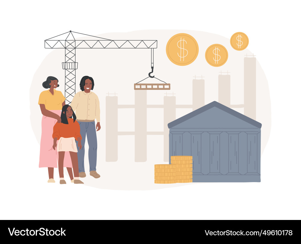 Building subsidy isolated concept Building subsidy isolated concept Vector Image