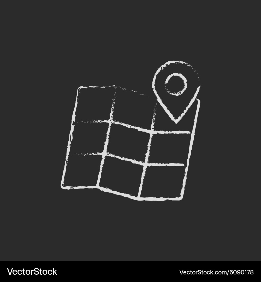 Chalk Map Pointer Icon vector image