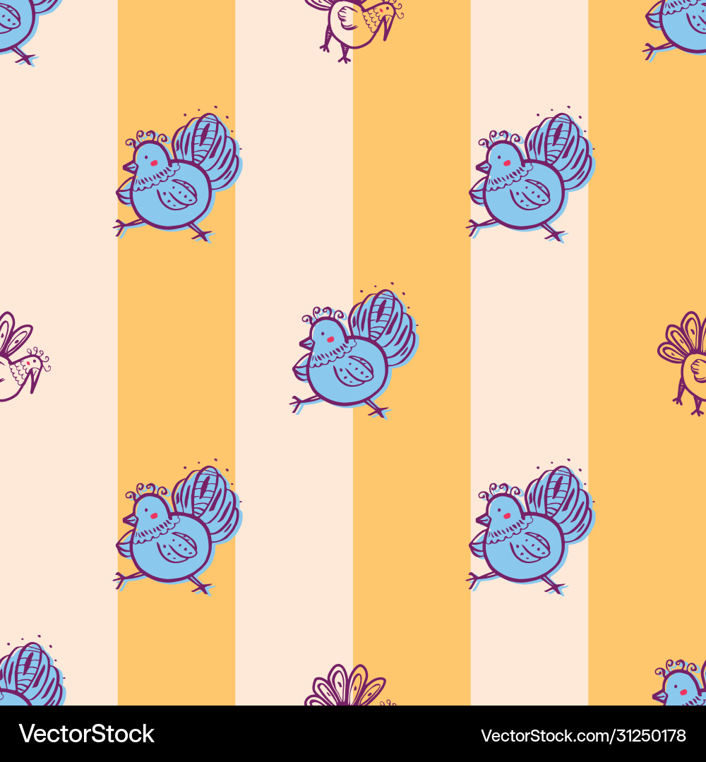 Chicken folklore print seamless repeat pattern Chicken folklore print seamless repeat pattern vector image