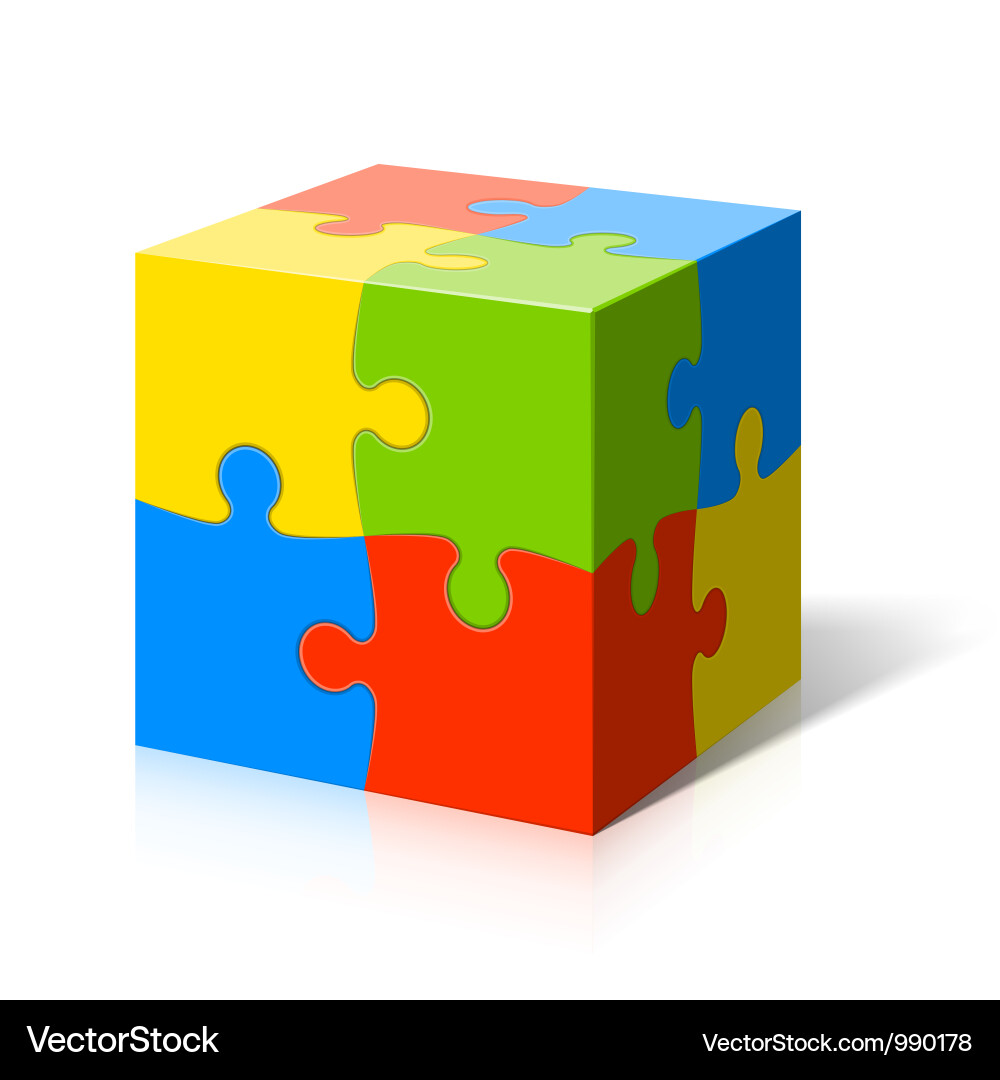 Cube Puzzle - Geometric Shape vector image