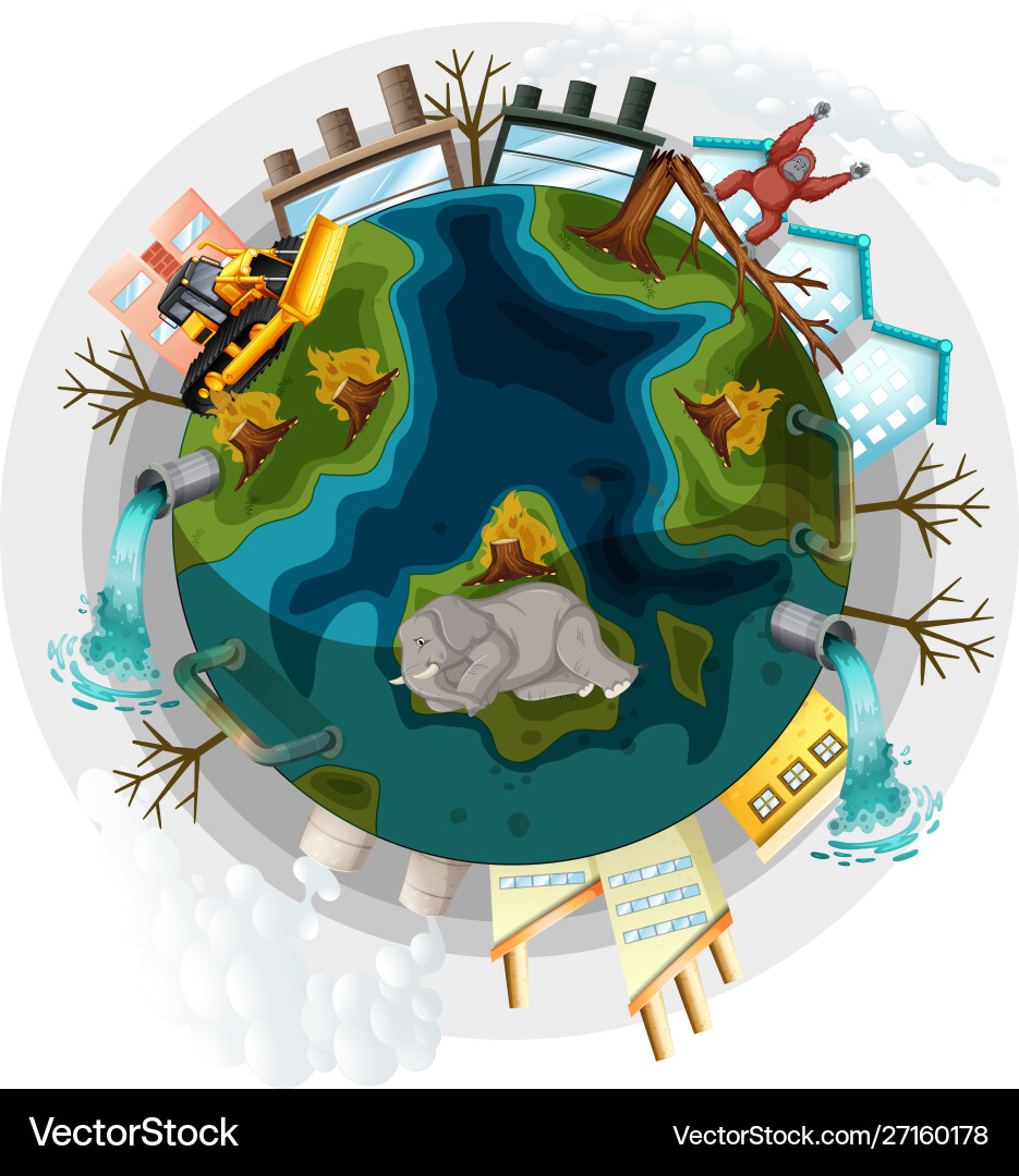 Deforestation and Climate Change Royalty Free Vector Image