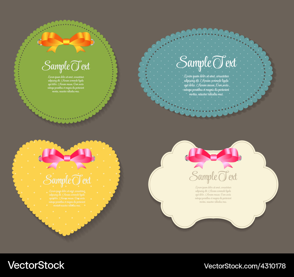 Design retro label frame with bow Vector Image