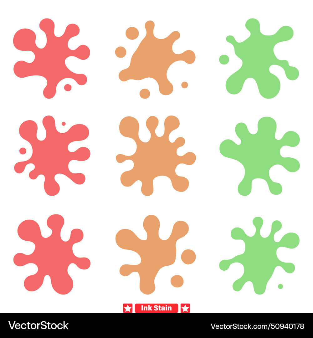 Dynamic ink splash art elements explore endless Dynamic ink splash art elements explore endless vector image