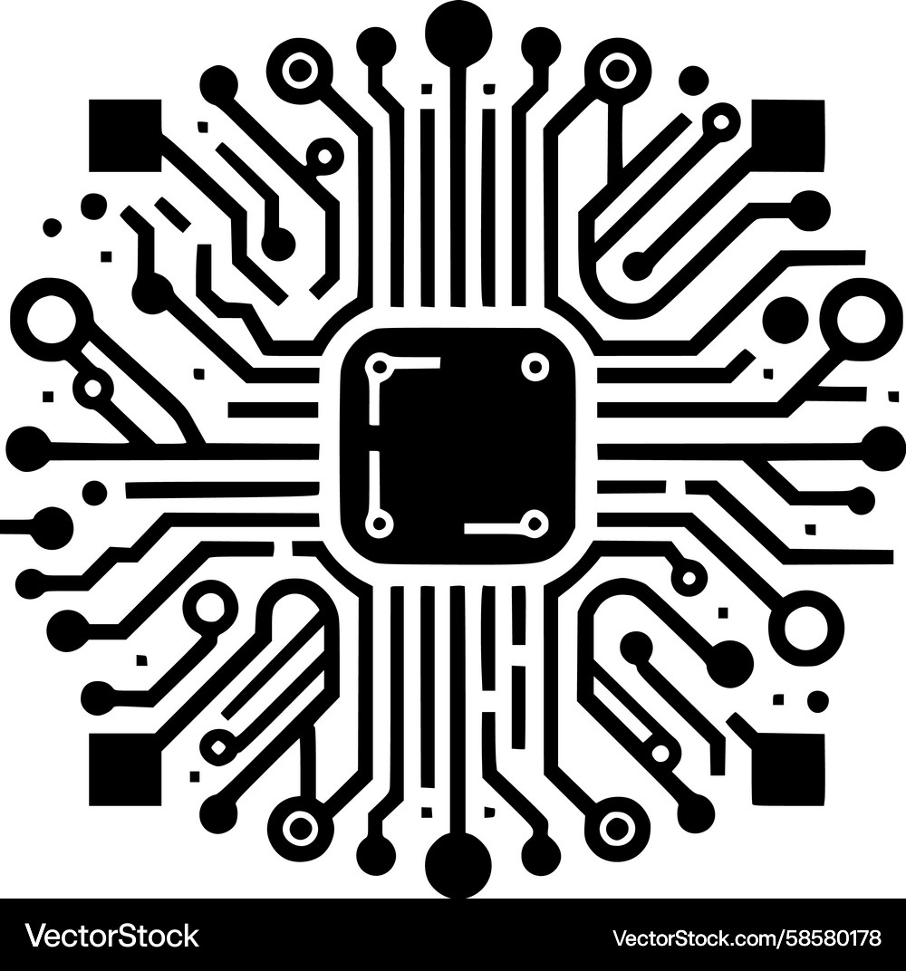 Geometric Circuit Pattern Vector Image