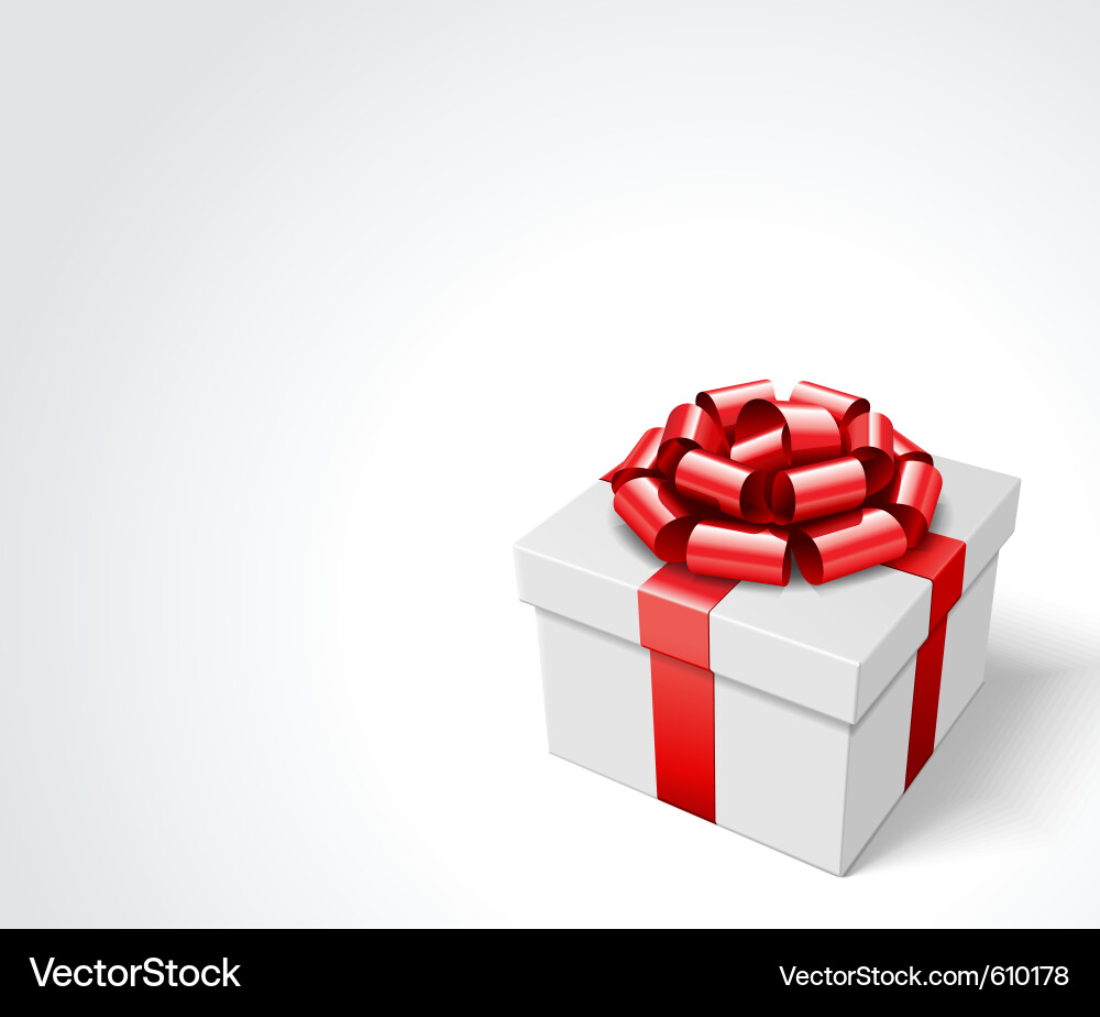 Gift box with red bow Royalty Free Vector Image