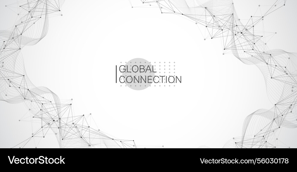 Global network connection banner design template Global network connection banner design template vector image