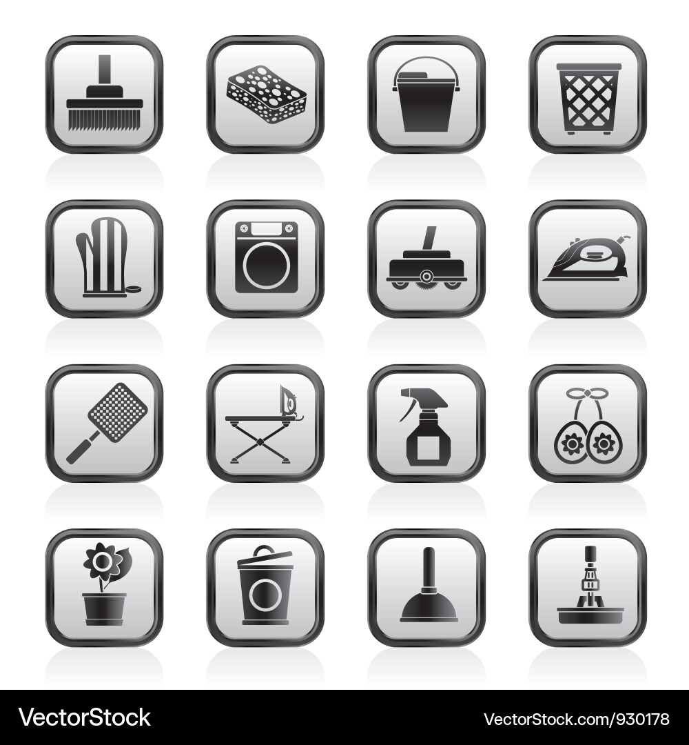 Household objects and tools icons vector image