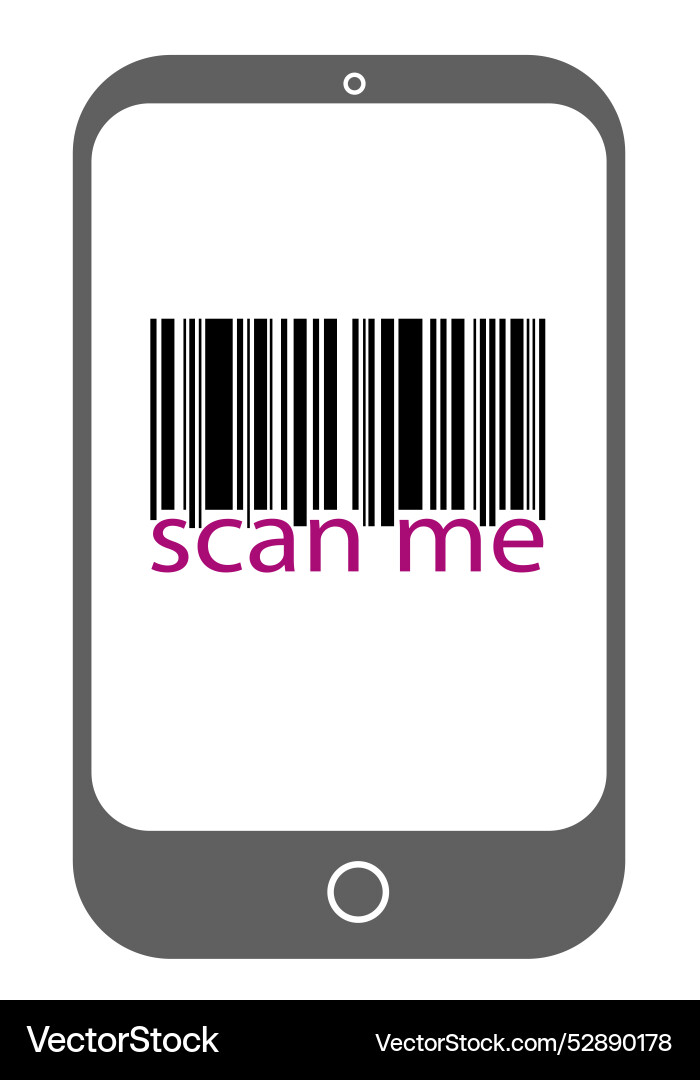 Image of a smartphone screen displaying barcode Image of a smartphone screen displaying barcode Vector Image