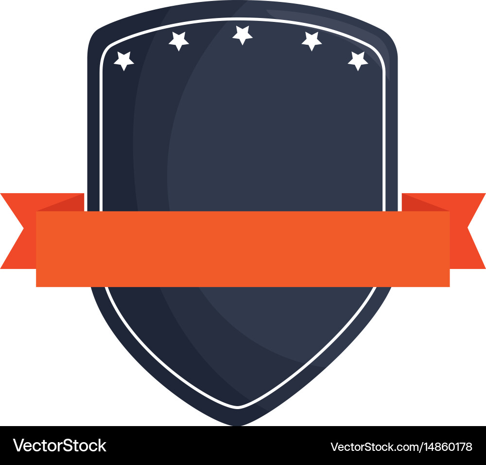 Isolated Shield with Ribbon Vector Image